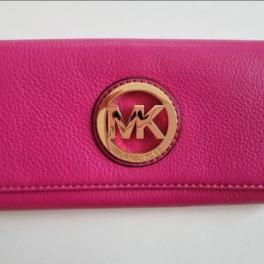 Pinkes Leder-Portemonnaie von Michael Kors