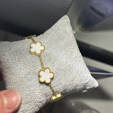 Bracciale di Fiori Dorato Bianco