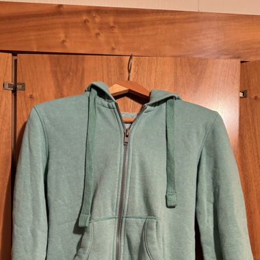 KARIBAN Kapuzen Sweat Jacke Reißverschluss Grün
