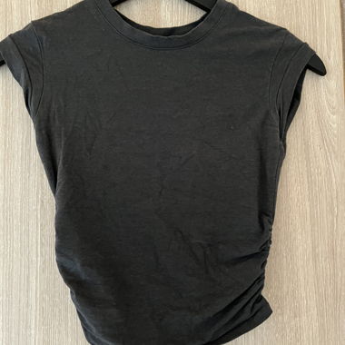 Black T-shirt with rolled-up sleeves
