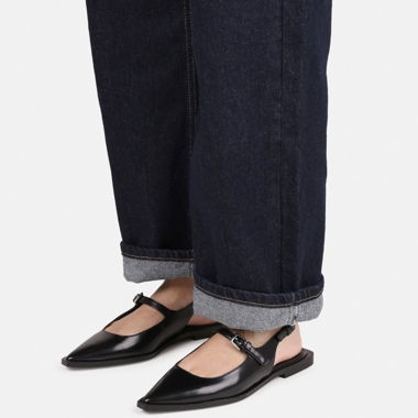 Schwarze spitze Ballerinas mit Riemen BRONX