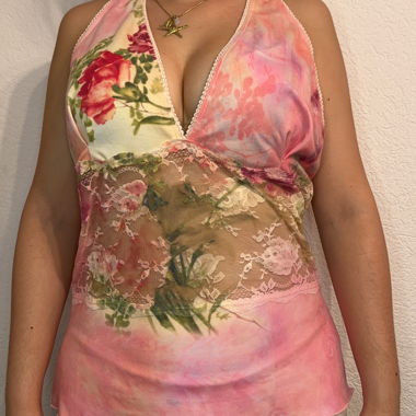 Top Rose Aquarelle en Dentelle à Col Halter – Claire Pettibone