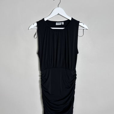 Black Ruched Maxi Dress