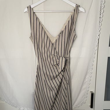 H&M striped wrap Dress midi