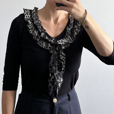 Pull chemisier à fronces