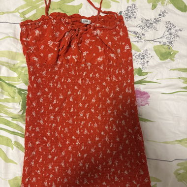 Robe orange  fleurie 