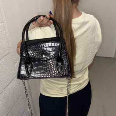 Sac banane mini noir à bandoulière