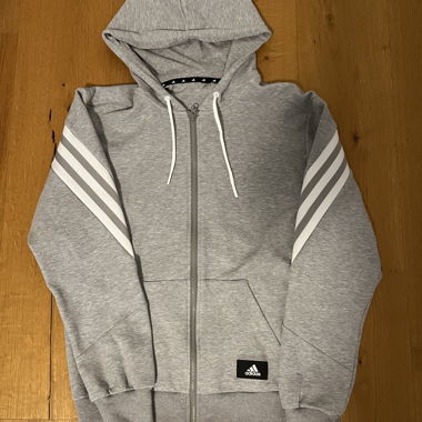 Adidas hooded jacket light grey