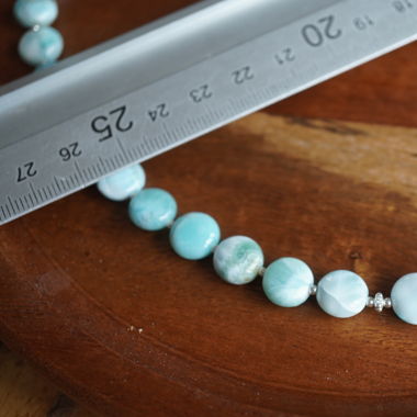 Larimar Plates TOP Kette mit Silber & Verschluss