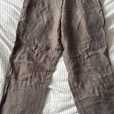 Pantalon YAYA en tissu brun 34