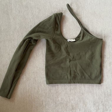 Einarmiges Top in Khaki