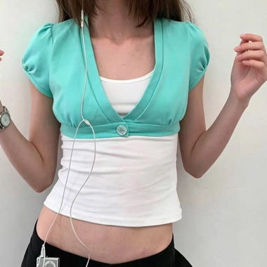 Two-tone crop top