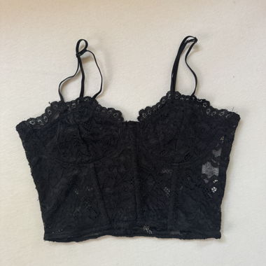 Zara Spitzen-Top schwarz
