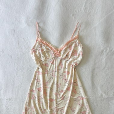 Y2K Butterfly Stretchy Slip Dress (S/M)