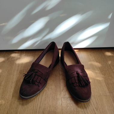 Mocassins bordeaux à franges