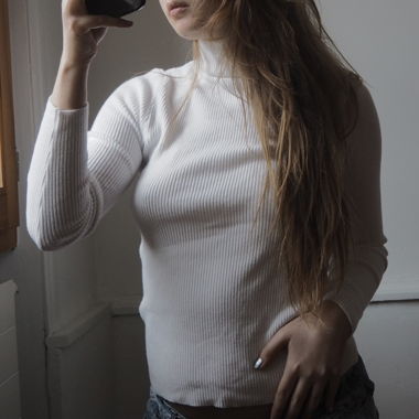 White turtleneck 