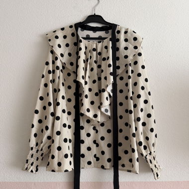 Polka Dot Blouse with Ruffles