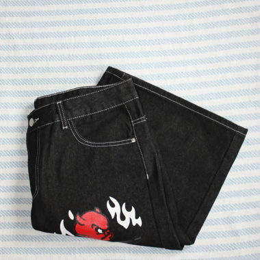Schwarze Jeans mit Print