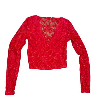 Top in pizzo rosso