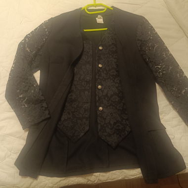 Veste Blazer en Dentelle Noire