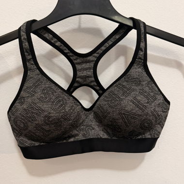 Grey/black sports bra