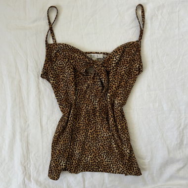 Kostenloser Versand Vintage-Top Y2K Leoparden