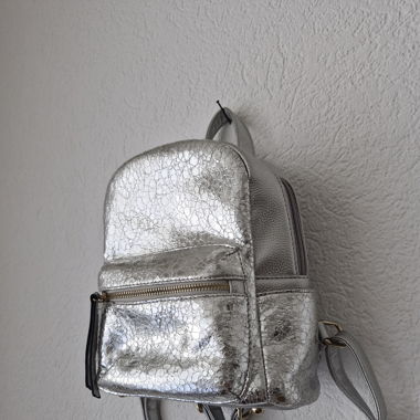 Petit sac à dos argenté