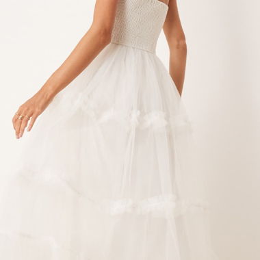 Abito in tulle con fascia bianco Lace & Beads