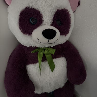 Grosser Plüsch-Panda lila-weiss