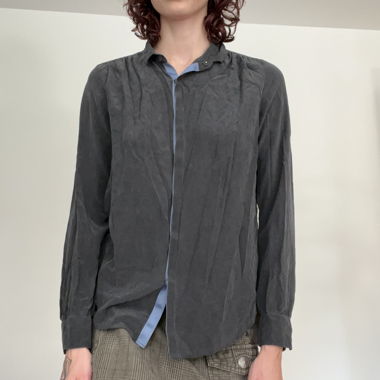 100% silk shirt with blue details
