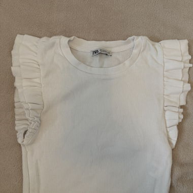 Zara Ruffle Top Weiss