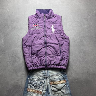 Pashanim Vintage Ralph Lauren Puffer Vest Purple M