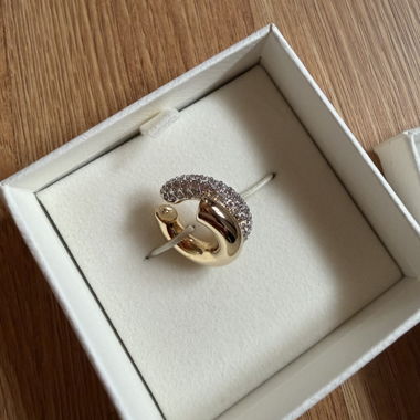 Swarovski Dextera Ear Cuff fermaglio per orecchio oro NUOVO