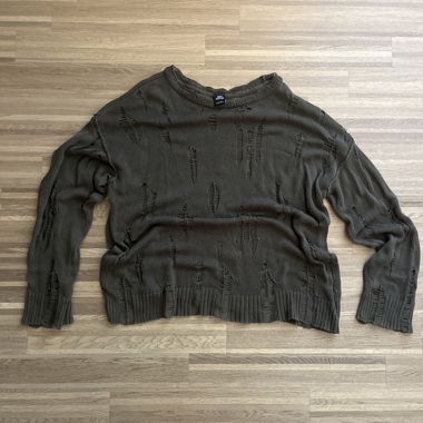 Maglione in maglia distressed