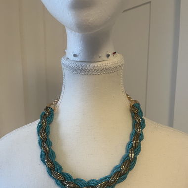 vintage necklace turquoise gold