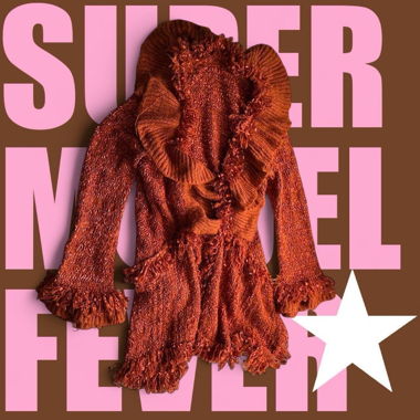 Muddy-Orange Vintage-Cardigan im Shaggy-Look