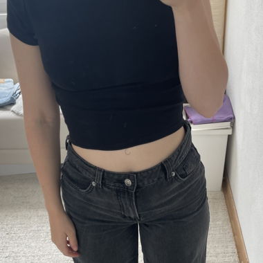 gray/black jeans, stretch, gr 36