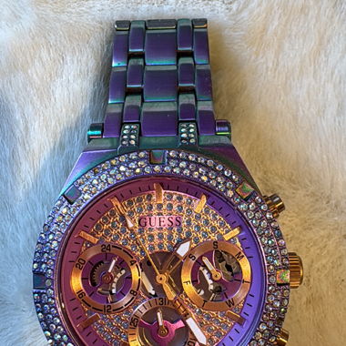 GUESS lilac rainbow wristwatch