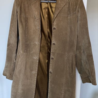 Manteau en cuir suédé Oakwood couleur camel