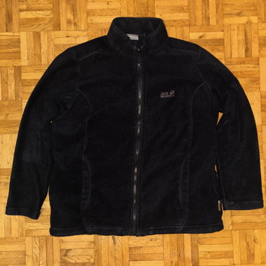 Giacca in pile nera Jack Wolfskin con zip