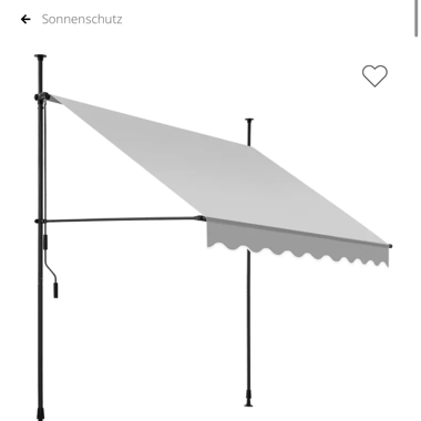 Klemmmarkise Grau 250x180cm, OVP und neu, NP 85.-