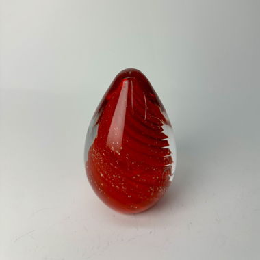 Vintage Murano-G Paperweight «Egg» in Rot