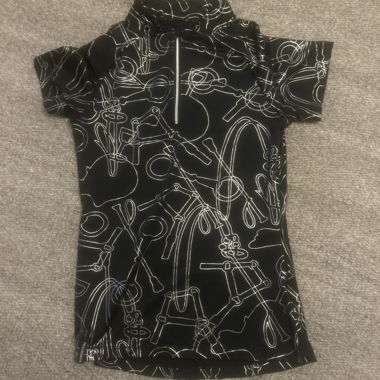 Maglia da ciclismo nera con motivo
