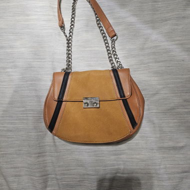Small brown and camel shoulder bag
