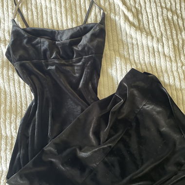 Zara black satin dress