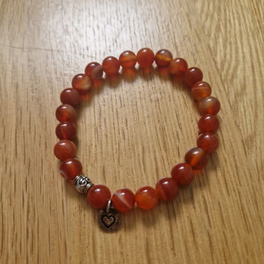Gemstone Bracelet Carnelian Genuine Silver