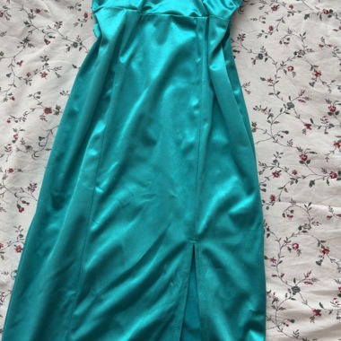 Turquoise satin dress