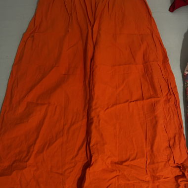 Orange wide-leg casual pants