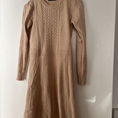 beige sweater dress