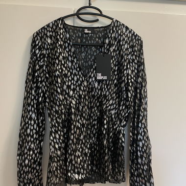 The Kooples Black Sequin Blouse